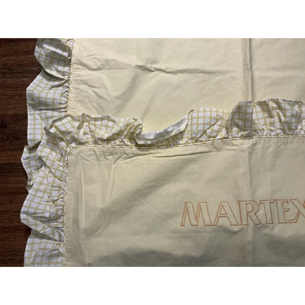 Pair Of Vtg Pastel Yellow MARTEX Ruffled STANDARD Pillow Shams